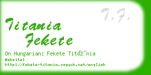 titania fekete business card